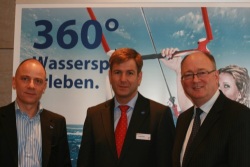 MEP M. Harbour with President R. Marx and G.-U. Jungmichel, Director boot