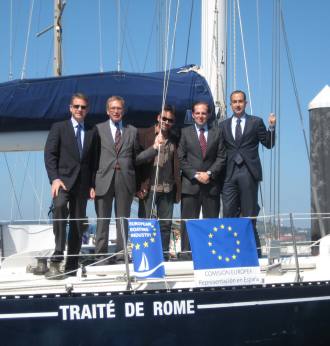 Sailing boat 'Traité de Rome' & EU officials